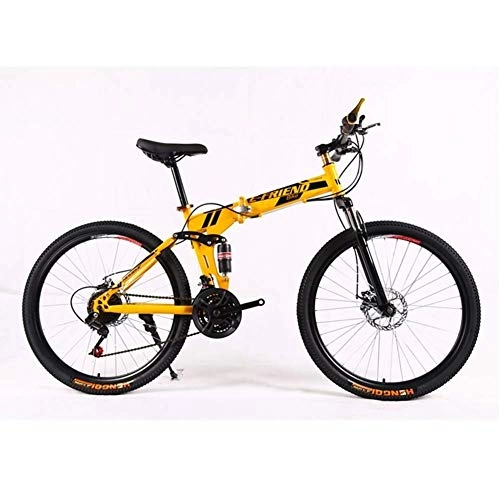 Bicicletas de montaña plegables : Llpeng 26 Pulgadas de Bicicletas de montaña con Color Doble, Plegable / Desplazamiento / absorcin Doble Choque / Freno de Disco (Color : 2)