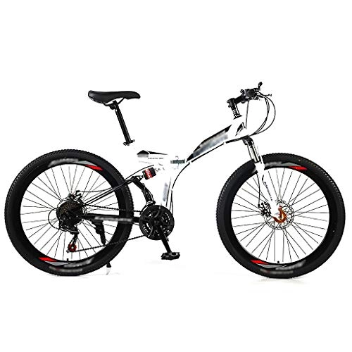 Bicicletas de montaña plegables : LWZ Bicicleta de montaña Plegable de 26 Pulgadas Bicicleta de montaña de 21 velocidades Frenos de Disco MTB de suspensión Completa Bicicletas Exteriores