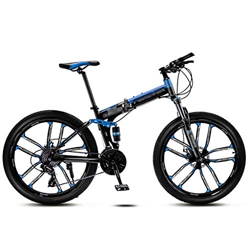 Bicicletas de montaña plegables : LWZ Bicicleta Plegable Bicicleta de montaña de 24 velocidades 26 Pulgadas MTB Freno de Disco Dual Absorción de Golpes Bicicleta de montaña Unisex Bicicletas de Ejercicio portátiles