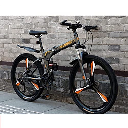 Bicicletas de montaña plegables : MENG Bicicleta Plegable para Adultos, Bicicleta de Montaña Adulta, M de Acero de Alto Contenido de Carbono Dual Suspensión Completa Dual Disco Freno de Disco, Bicicleta Al Aire Libre para Uso Diario