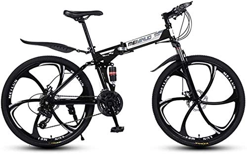 Bicicletas de montaña plegables : Mountain Bike - Bicicleta de montaña de 26 pulgadas, 24 velocidades, para adultos, marco de suspensión completo, horquilla de suspensión, freno de disco