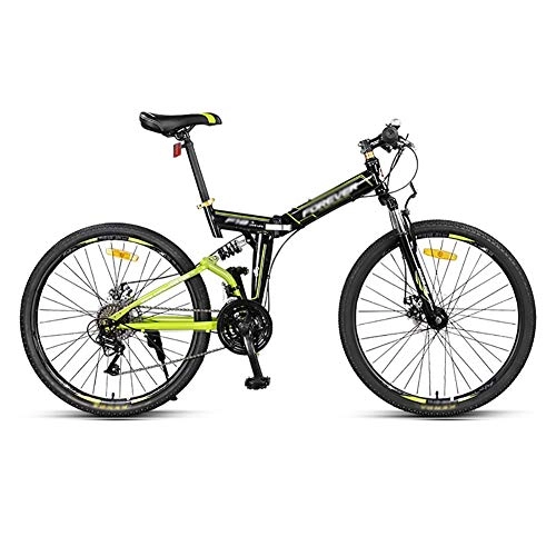 Bicicletas de montaña plegables : Mountain Bike Bicicleta para joven Plegable de MTB 24 velocidad 26 pulgadas bicicletas de montaña camino de la bicicleta de la bici de los hombres de ruedas for mujeres adultas ( Color : Green )