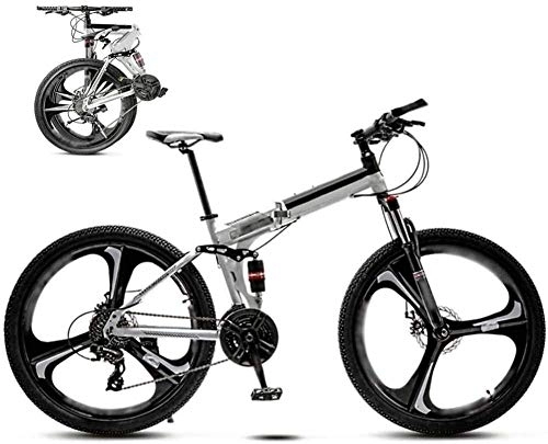 Bicicletas de montaña plegables : MQJ 24 Pulgadas Mtb Bicicleta Unisex Plegable Compución Bicicleta Bicicleta Completable Bicicleta de Montaña de Variable de Variacidad para Hombres Y Mujeres Doble Disco Freno, A_27 Velocidad