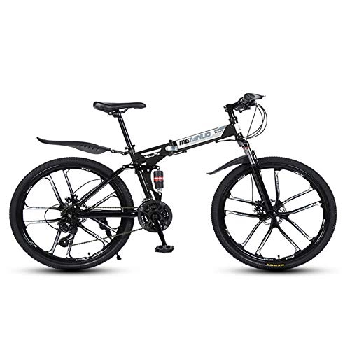 Bicicletas de montaña plegables : MRQXDP Bicicleta de montaña Outroad para Adolescentes Adultos, Bicicleta de montaña de 26 Pulgadas Bicicleta de Bicicleta Plegable de 27 velocidades Bicicleta de MTB para Hombre / Mujer-Negro