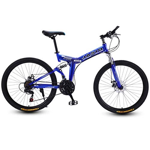 Bicicletas de montaña plegables : MYMGG Bicicleta De Montaña Ruedas De 26 Pulgadas 21 Velocidades (24 Velocidades, 27 Velocidades) Unisex Adulto Bicicleta Plegable, Azul, 24 speeds