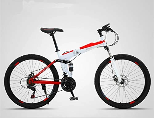Bicicletas de montaña plegables : ndegdgswg Bicicleta de montaña, doble absorción de golpes, plegable, para adultos, velocidad variable, para deportes y carreras de carretera, 26 pulgadas, 27 velocidades.