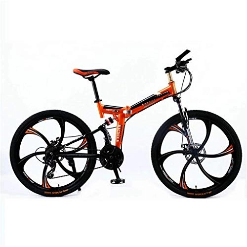 Bicicletas de montaña plegables : Nfudishpu Bicicleta Plegable Bicicleta de montaña para Adultos Bicicleta Plegable de suspensión Completa Rueda de 26 'Rueda 21 / 24 Velocidad, 21 velocidades