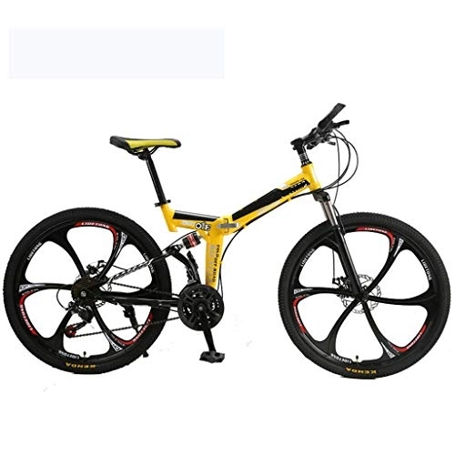 Bicicletas de montaña plegables : Nfudishpu Overdrive Bicicleta de montaña de Cola Dura Bicicleta Plegable Bicicleta 26 'Rueda 21 / 24 Velocidad de 24 velocidades