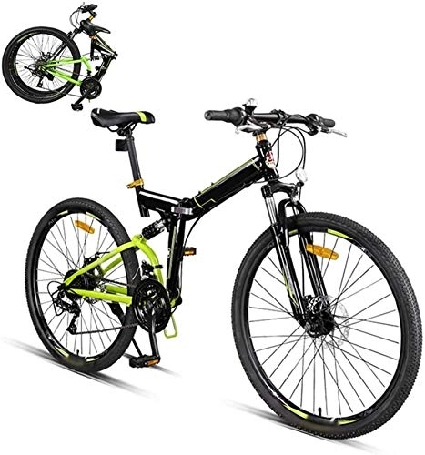 Bicicletas de montaña plegables : RENXR 26" Plegable Bicicletas 24 De Velocidad De Bicicletas De Montaña Plegable, Unisexo Ligera De Cercanías Bicicletas, Doble Freno De Disco, Bicicletas MTB Suspension Completa, A