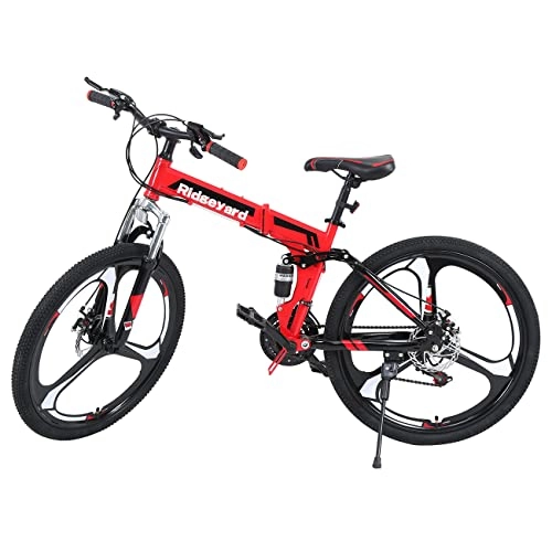 Bicicletas de montaña plegables : Samger Bicicleta de 26 Pulgadas 21 Velocidades MTB Bicicleta de Montaña para Viajes, Ocio