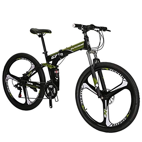 Bicicletas de montaña plegables : SL Bicicleta de montaña G7 27.5 3 radios Bicicleta plegable bicicleta verde (VERDE)