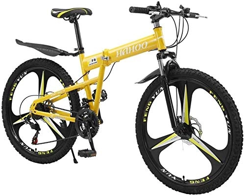 Bicicletas de montaña plegables : SYCY Bicicleta de montaña con suspensión Completa de 26 Pulgadas Bicicleta Plegable de 21 velocidades Bicicleta Antideslizante