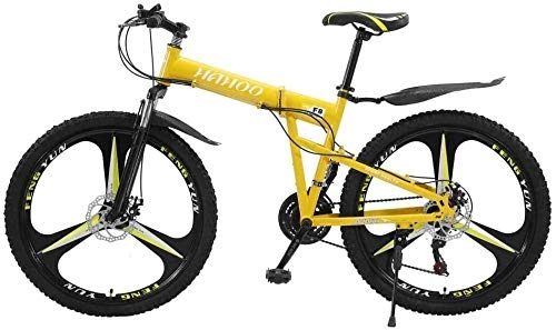 Bicicletas de montaña plegables : SYCY Bicicleta de montaña con suspensión Total de 26 Pulgadas Bicicleta Plegable de 21 velocidades Bicicleta Antideslizante