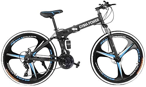 Bicicletas de montaña plegables : SYCY Bicicleta de montaña Plegable de 26 Pulgadas Shimanos Bicicleta de 21 velocidades Bicicleta Plegable de suspensión Completa Bicicleta MTB