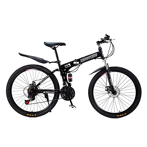 Bicicletas de montaña plegables : T-Day Bicicleta Montaña Bicicleta De Bicicleta De Montaña Plegable 26 Pulgadas De 21 Velocidades De Freno De Disco Dual para Niños, Niñas, Hombres Y Wome(Color:Negro)
