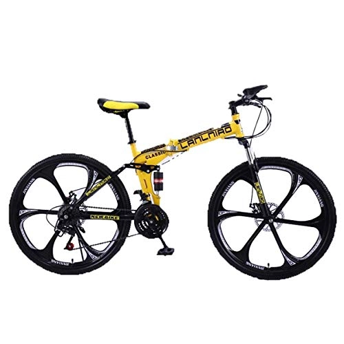 Bicicletas de montaña plegables : WEHOLY Bicicleta de montaña Plegable MTB Plegable de 26", Bicicleta de Doble suspensin, Bicicleta de montaña de 27 velocidades, 5, 27 velocidades