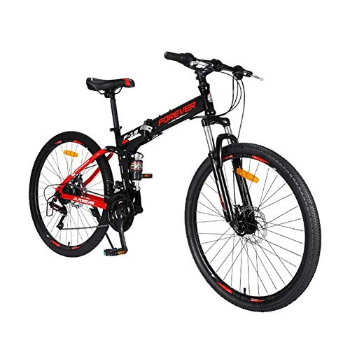 Bicicletas de montaña plegables : Xue La Fibra de Carbono de Bicicletas de montaña 26" Complete contenedor Duro de MTB de la Bicicleta 24 de Velocidad, Negro