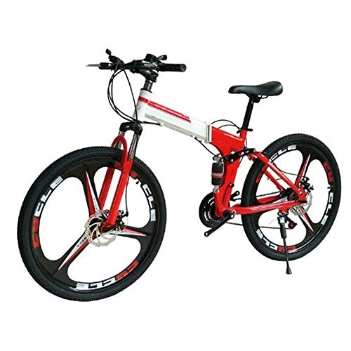 Bicicletas de montaña plegables : XWDQ 21 / 24 / 27 / 30 Bicicleta De Montaa De Velocidad Bicicleta De Montaa para Hombres Y Mujeres Adultos (Rojo), 24speed