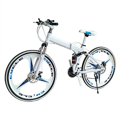 Bicicletas de montaña plegables : XWDQ Bicicleta De Montaña 21 / 24 / 27 / 30 Bicicleta De Velocidad Hombres Y Mujeres Adultos Bicicleta De Montaña De Velocidad, White, 21speed