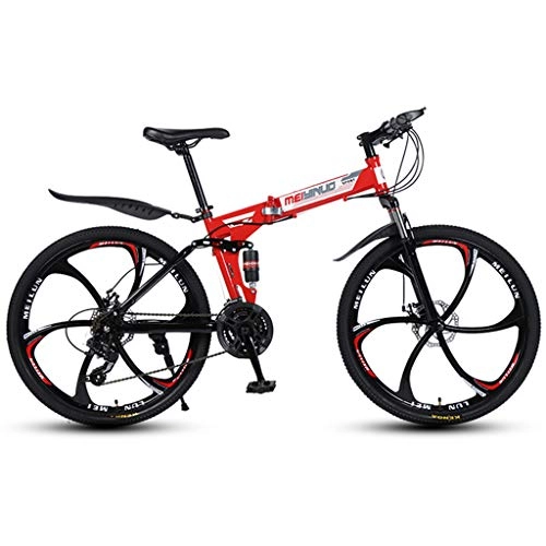 Bicicletas de montaña plegables : XYDDC Bicicleta de montaña para Adultos Bicicleta de Velocidad 21 / 24 / 27 Ruedas de 26 Pulgadas Velocidad Variable Rueda integrada Absorción de Doble Choque Bicicleta Bicicleta