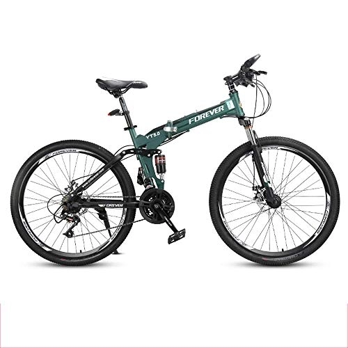 Bicicletas de montaña plegables : YANGSANJIN Bicicleta portátil de 26"Bicicleta de montaña Bicicleta Plegable de Acero de Alto Carbono Ligera