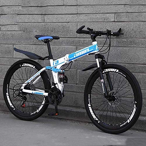 Bicicletas de montaña plegables : Yike Bicicleta de montaña Engranajes de 26 Pulgadas Frenos de Disco Doble Bicicleta de montaña Bicicletas de Carretera Plegables de Acero de Alto Carbono Unisex Adulto