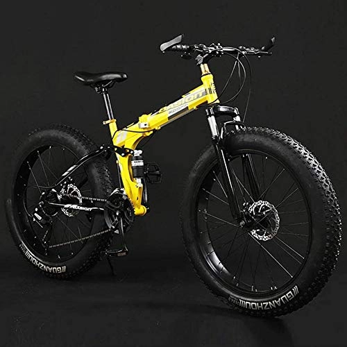 Bicicletas de montaña plegables : Yike Bicicleta de montaña para Adultos Ruedas de 26 Pulgadas Bicicletas Exteriores Plegables de Acero con Alto Contenido de Carbono Frenos de Disco Doble MTB de suspensión Completa