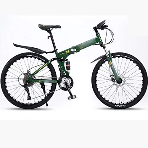 Bicicletas de montaña plegables : YXGLL Bicicleta de montaña de 26 Pulgadas, Bicicleta Plegable de aleación de Aluminio para Estudiantes, Bicicletas Todoterreno de Velocidad Variable Que absorben los Golpes (Green 30 Speed)