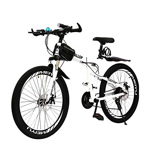 Bicicletas de montaña plegables : YXWJ MTB for Hombres Mujeres Bicicleta Carretera (24 velocidad, velocidad 27, 30 velocidad) Bicicletas de doble freno de disco de bicicletas plegables bastidor de suspensión y la suspensión de doble T