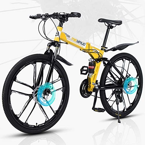 Bicicletas de montaña plegables : YXYLD Fat Tire Mountain Bike para Adolescentes De Hombres Y Mujeres Adultos, Marco De Acero De Alto Carbono, Suspensin Doble De Cola Suave, Freno De Disco Doble