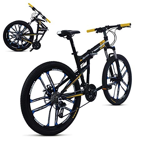 Bicicletas de montaña plegables : ZXCTTBD Compacto Bicicleta Plegable, 27 Velocidades Suspensin Completa Premium Shimano, Adulto Folding Bike con Doble Freno de Disco, First Class Urbana Bicic Plegable, 26 Pulgadas