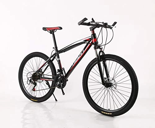 Bicicletas de montaña : 24 / 26 pulgadas Mountain Bike MTB con freno de disco, bicicleta para hombres y mujeres, 21 / 24 / 27 / 30 velocidades Shimano, color rojo, tamaño 26inch 21 Speed