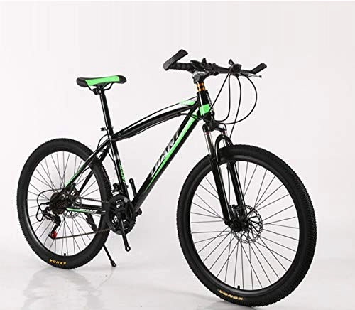 Bicicletas de montaña : 24 / 26 pulgadas Mountain Bike MTB con freno de disco, bicicleta para hombres y mujeres, 21 / 24 / 27 / 30 velocidades Shimano, color verde, tamaño 26inch 21 Speed