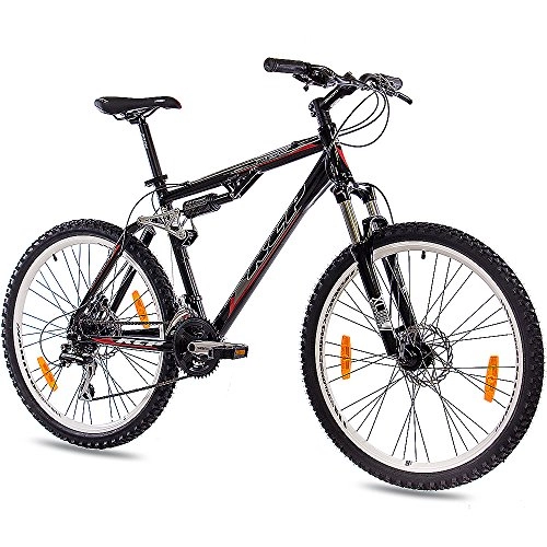 Bicicletas de montaña : 26"KCP bicicleta de montaña pump-2aleacin de 21velocidades Shimano suspensin Dual, unisex negro-(26cm)
