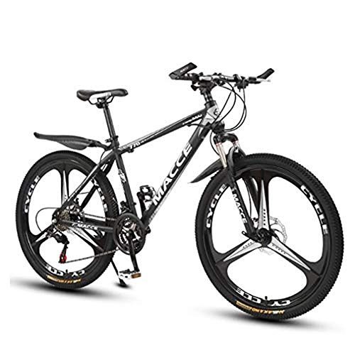 Bicicletas de montaña : B-D Bicicleta De Montaña 21 Velocidades MTB Bicicleta De 26 Pulgadas Horquilla De Suspensión Bike 3 Cuchillas Integradas, Negro