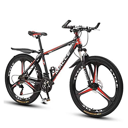 Bicicletas de montaña : B-D Bicicleta De Montaña 21 Velocidades MTB Bicicleta De 26 Pulgadas Horquilla De Suspensión Bike 3 Cuchillas Integradas, Rojo