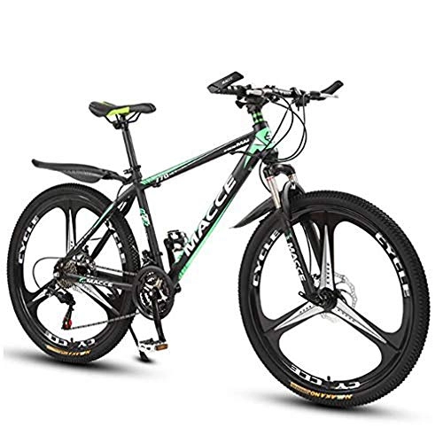 Bicicletas de montaña : B-D Bicicleta De Montaña 21 Velocidades MTB Bicicleta De 26 Pulgadas Horquilla De Suspensión Bike 3 Cuchillas Integradas, Verde