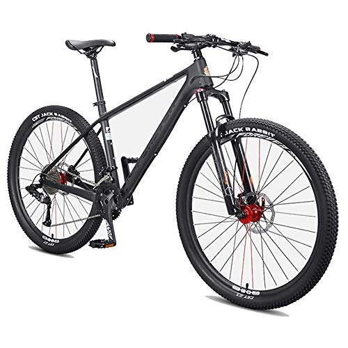 Bicicletas de montaña : BCX Bicicletas de montaña para hombres, bicicleta de montaña rígida de 27.5 pulgadas, cuadro de fibra de carbono, freno de disco de aceite, bicicleta de montaña todo terreno, 36 velocidades
