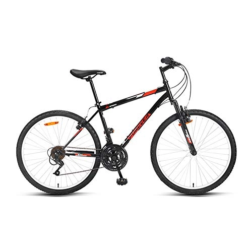 Bicicletas de montaña : Bicicleta, Bicicleta de montaña de 26", Bicicleta de choque de 18 velocidades, Con marco de bajo alcance de acero de alto carbono, Freno de disco doble mecánico, Para adultos y adolescentes / B