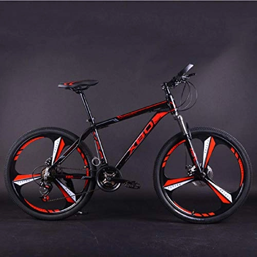 Bicicletas de montaña : Bicicleta De Carretera Bicicleta Aleacin De Aluminio Bicicleta De Montaa Cambio De Velocidad De 26 Pulgadas Una Rueda Doble Disco De Freno Amortiguador Hombres Y Mujeres-_Black_Red_24Speed