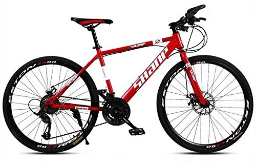 Bicicletas de montaña : Bicicleta De Montaa 24 Pulgadas, Cuadro De Aleacin De Aluminio Y Acero con Alto Contenido De Carbono Bicicleta De MTB De 30 Velocidades Bicicleta De Carretera con Rueda De Radios, Rojo