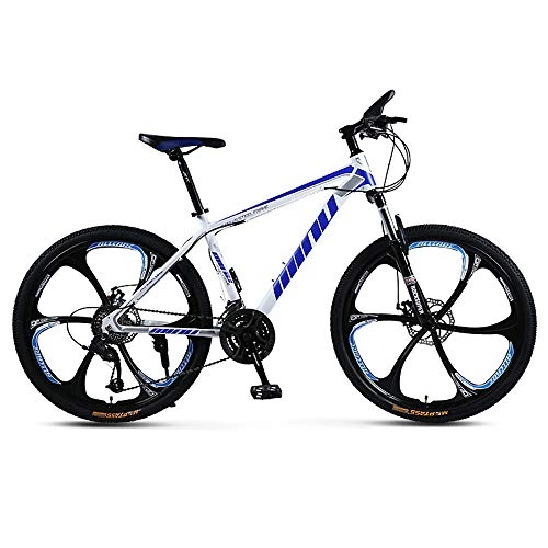 Bicicletas de montaña : Bicicleta de montaña, 26 pulgadas de doble freno de disco, variable Pas Integrado de ruedas Off-Road velocidad de absorcin de choque de bicicletas, MTB adulto con el asiento ajustable, 6 cortador, B