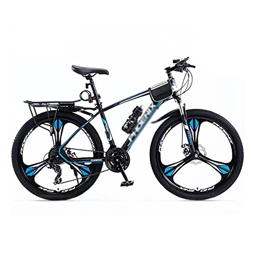 Bicicletas de montaña : Bicicleta de montaña con ruedas de 27.5 pulgadas para hombres, mujeres, adultos y adolescentes, marco de acero al carbono con frenos de disco delantero y trasero (tamaño: 24 velocidades, color: azul)