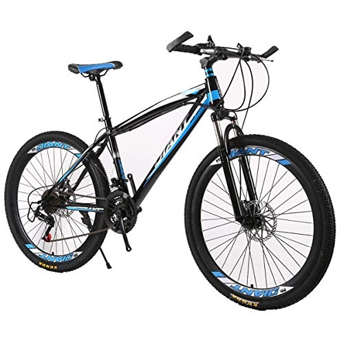 Bicicletas de montaña : Bicicleta de montaña de 24 / 26 pulgadas con freno de disco para hombres y mujeres, 21 / 24 / 27 / 30 velocidades de transmisión Shimano, color azul, tamaño 26inch 21 Speed, tamaño de rueda 26.0
