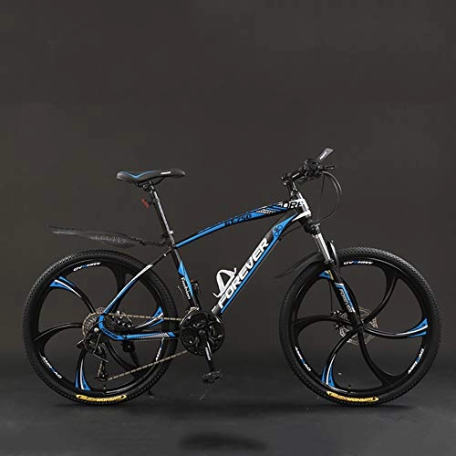 Bicicletas de montaña : Bicicleta de montaña de 24 pulgadas bicicleta todoterreno Estructura ligera de acero con alto contenido de carbono, Frenos de disco doble, Bicicleta de montaña rígida al aire libre, B, 24" 24 speed