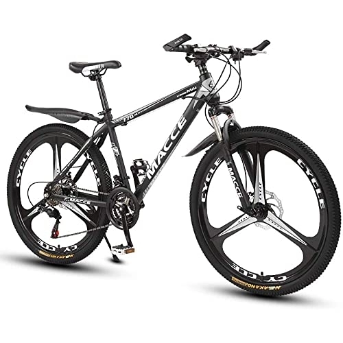 Bicicletas de montaña : Bicicleta de montaña de 26 pulgadas 3 ruedas de corte Bicicleta de montaña de suspensión completa con bloqueo Horquilla de suspensión 150 kg de capacidad de carga adecuada para adultos, Negro, 21speed