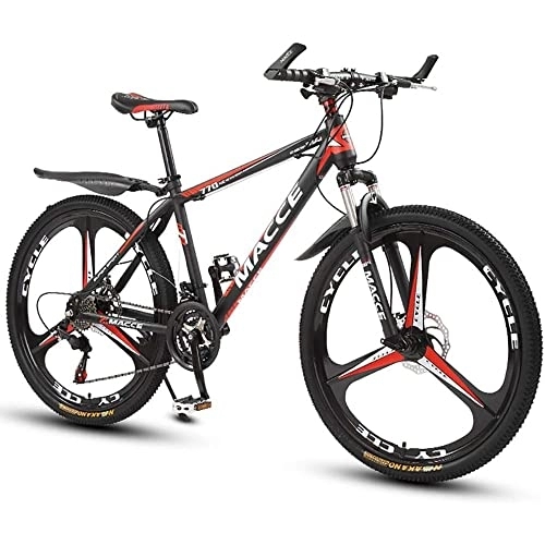 Bicicletas de montaña : Bicicleta de montaña de 26 pulgadas 3 ruedas de corte Bicicleta de montaña de suspensión completa con bloqueo Horquilla de suspensión 150 kg de capacidad de carga adecuada para adultos, Rojo, 21speed