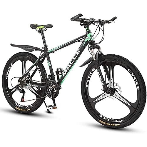 Bicicletas de montaña : Bicicleta de montaña de 26 pulgadas 3 ruedas de corte Bicicleta de montaña de suspensión completa con bloqueo Horquilla de suspensión 150 kg de capacidad de carga adecuada para adultos, Verde, 24speed