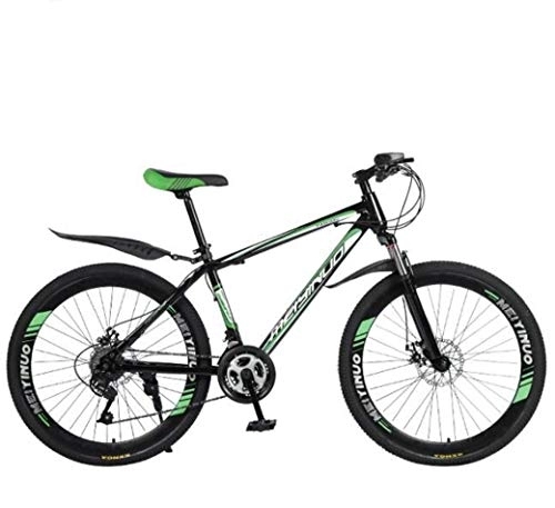 Bicicletas de montaña : Bicicleta de montaña de 26 pulgadas de 21 velocidades para adultos, marco completo de acero al carbono, suspensión delantera de la rueda para hombre, freno de disco