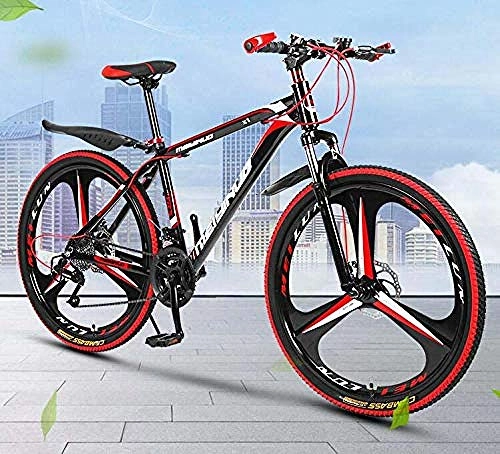 Bicicletas de montaña : Bicicleta de montaña de 26 Pulgadas de PVC y Todos los Pedales de Aluminio y Agarre de Goma Acero de Alto Carbono y Marco de aleacin de Aluminio Doble Freno de Disco-B_27 Velocidad
